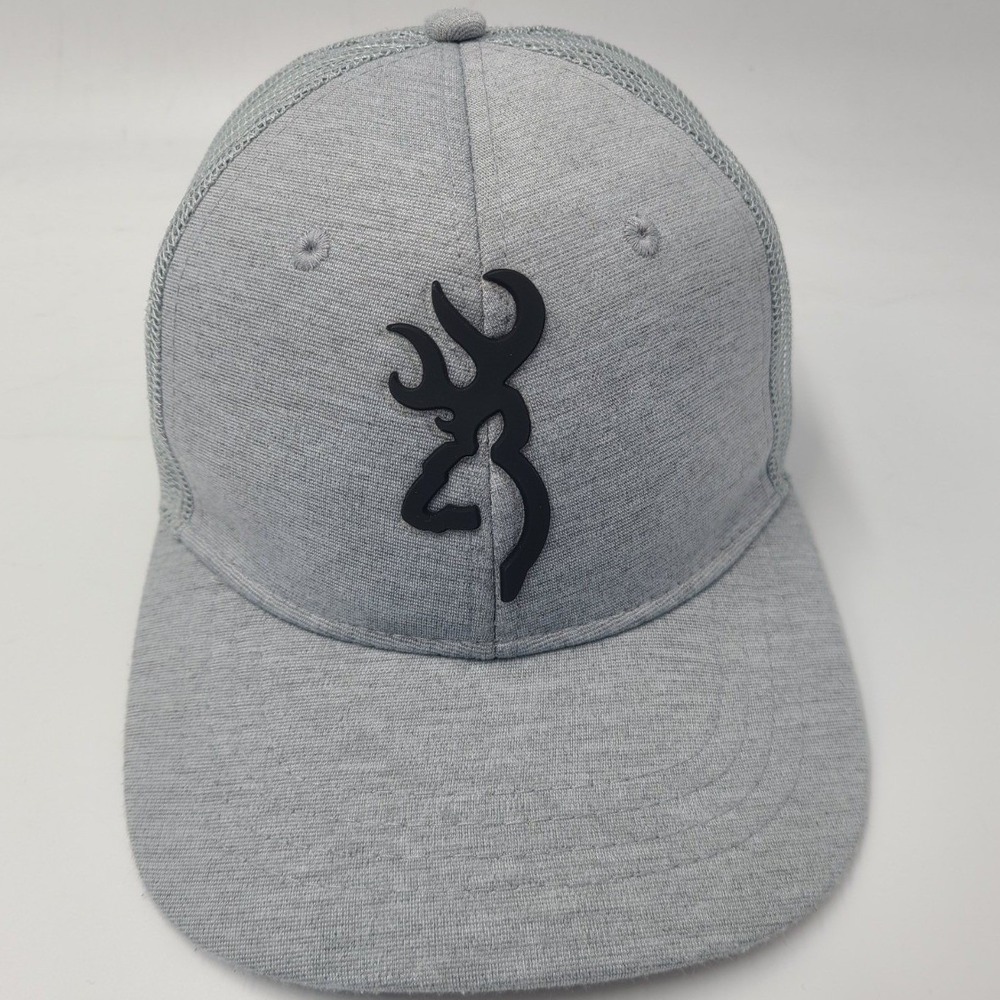 Browning Mesh Trucker Snapback Hat Cap Polyester Blend Deer Men Women Gray Black